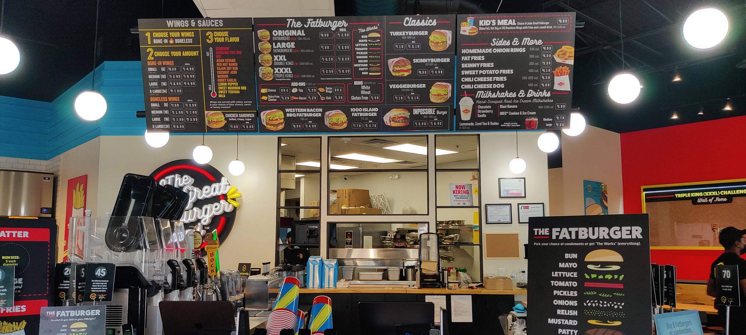 inside fatburger Allen TX menu